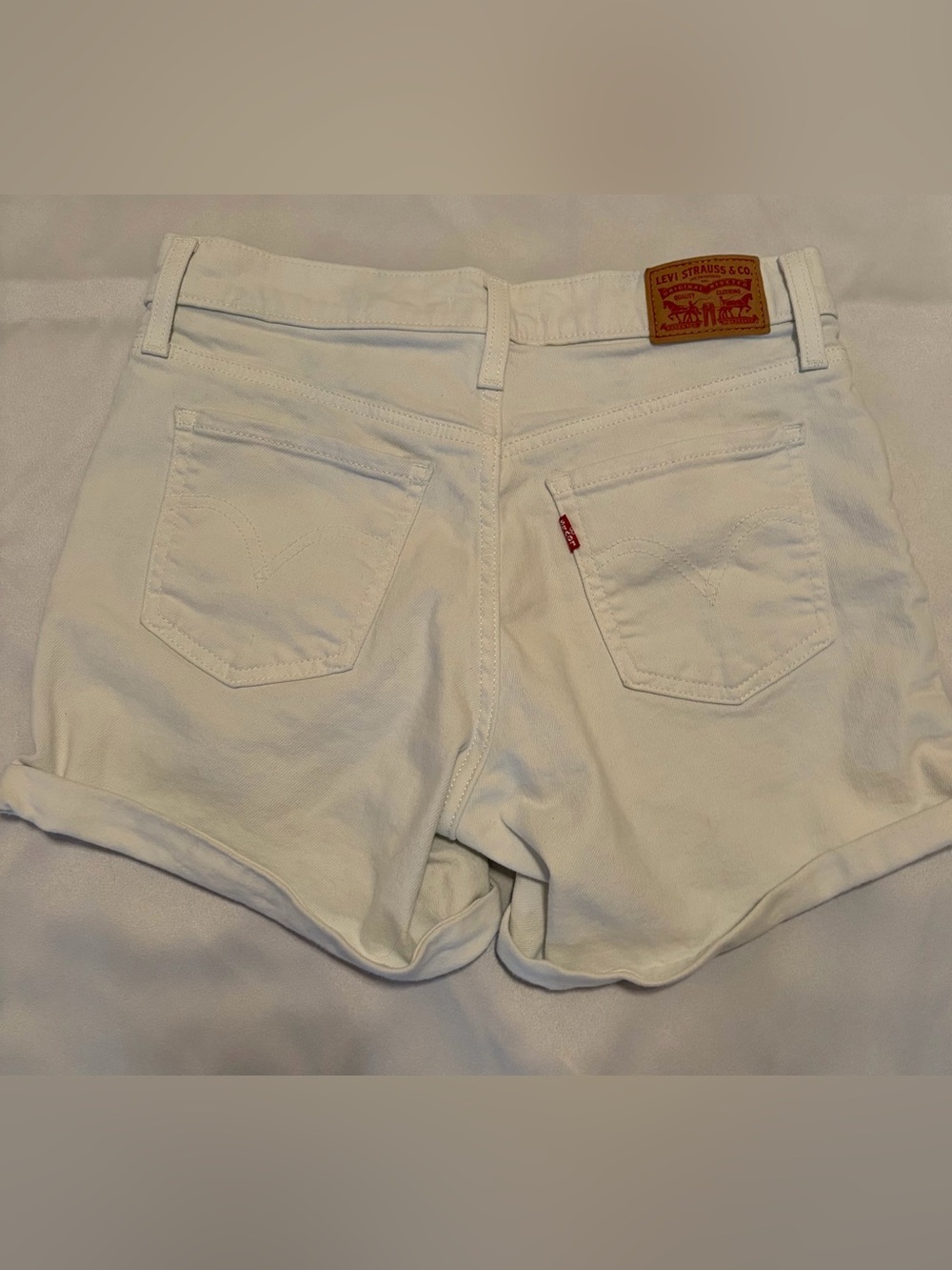 Levi's Women's White Denim Cutoff Shorts